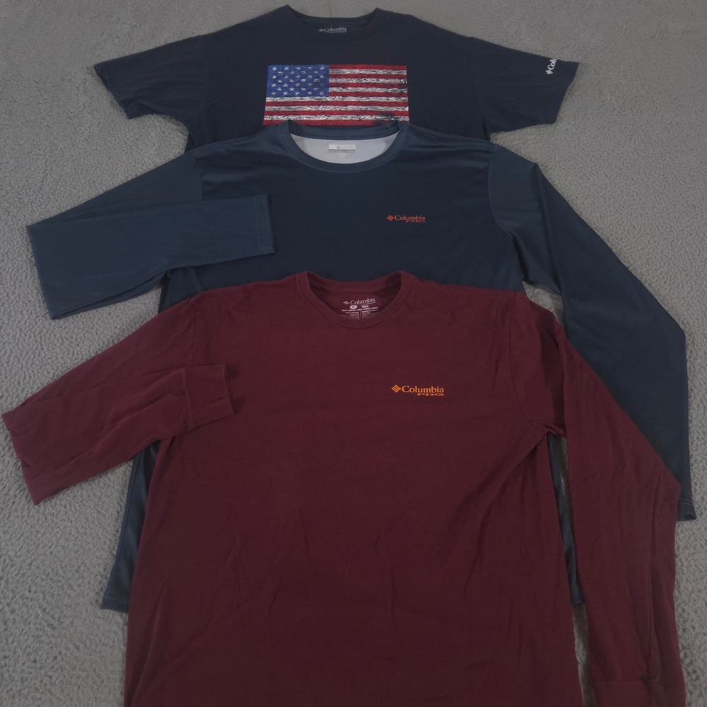 LOT OF 3 Columbia Shirt Mens XL Multi PHG Terminal Shot Game Flag Americana Hunt